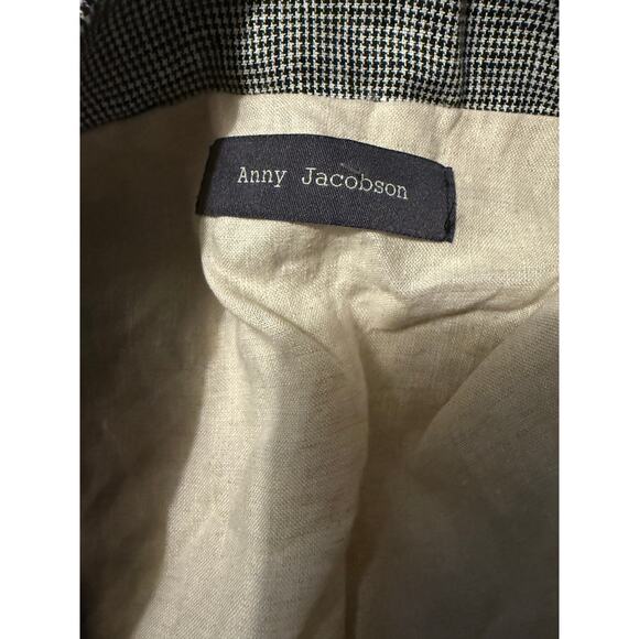 Anny Jacobson Lagenlook Micro Houndstooth Linen Blazer size M - Picture 6 of 10